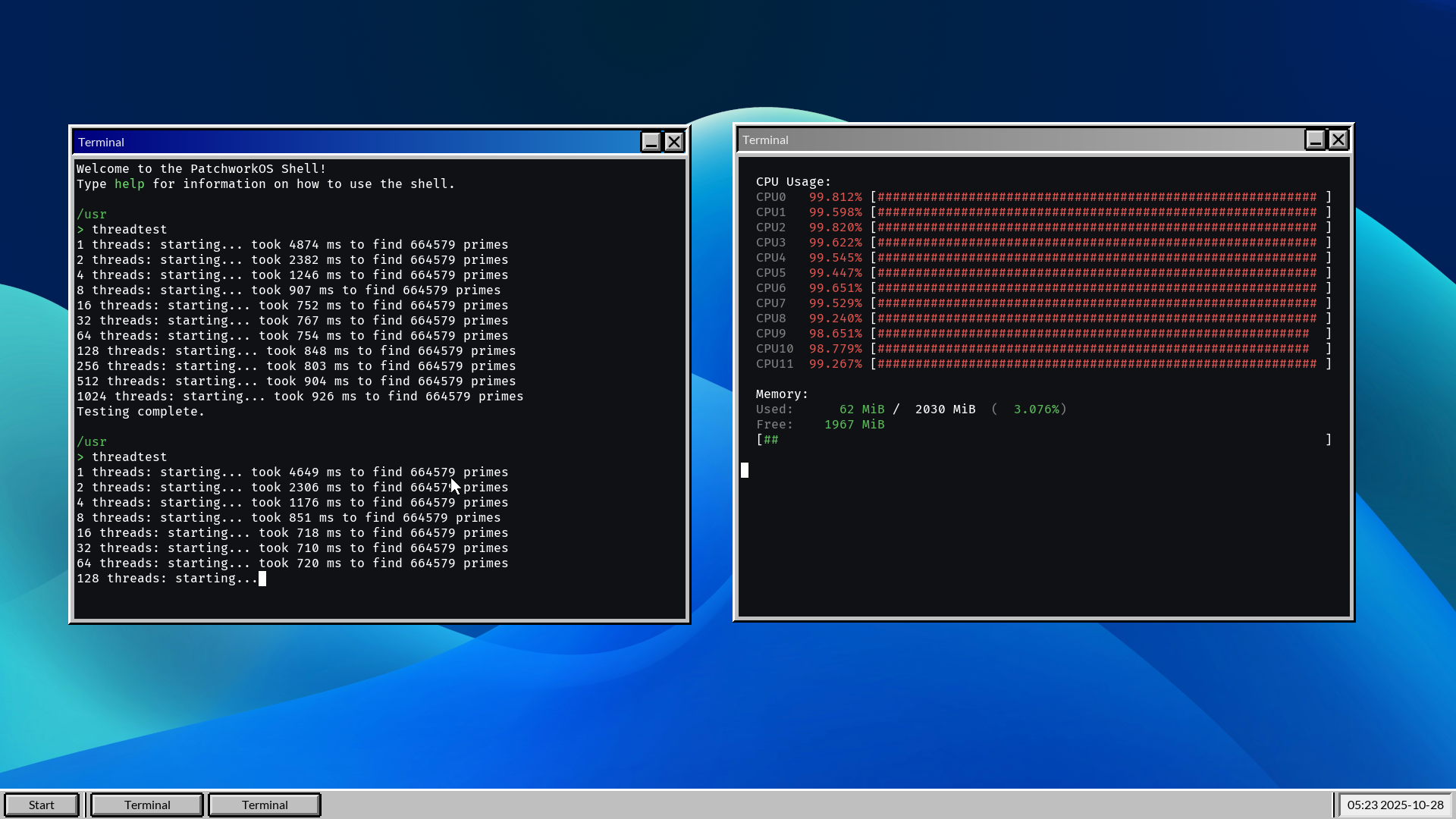 Stresstest Screenshot
